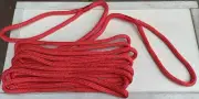 12mm X 9M Red double braid polyester mooring dock Line With 2 eyes Loops 3750 kg
