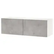 BESTÅ wall-mounted cabinet combination, white Kallviken/light grey concrete effect, 120x42x38 cm