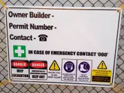 OWNER BUILDER CORFLUTE SIGN CONSTRUCTION SITE 900MMX600MM - 5MM FAST DELIVERY