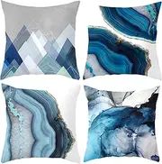 Home Decorative Pillow Covers 18 x 18 Inch Set of 4 Modern Soft Cotton Linen Throw Pillow Covers Cushion Case for Couch Sofa Living Room Patio Indoors Outdoors Style Home Decor