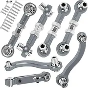 BRCatWPark Aluminum Turnbuckles Camber Links Toe Links w/Rod Ends Steering Linkage Set Upgrades Part for 1/18 LaTrax Teton,RC Adjustable Turnbuckles Hop-Up,Titanium