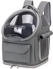 Breathable Cat Backpack Carrier, Large Space Cat Bubble Backpack for Kitty & Small Dog up to 18lbs, Foldable Cat Carrier Backpack, Transparent Airline Approved Carrier for Travel