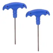 2pcs H3 T-Handle Hex Key Wrench 3mm S2 Steel T-Key Inner Hexagon Spanner