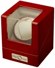 Diplomat Cherry Wood Single Automatic Watch Winder Display Storage Case NEW