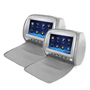Elinz 2x 9" Full HD 1080P Touch Screen Car Headrest DVD Player GREY