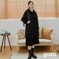 在飛比找蝦皮商城優惠-【gozo】gozo三次方彈性連袖長版外套(黑色/深綠_F)