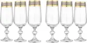 Crystalex Bohemia 40149/180/QP249 6 oz, Claudia Exclusive, Flutes, Set of 6