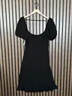 New Sunday Best Dress Large Womens Black Peasant Puff Sleeve Aritzia Midi