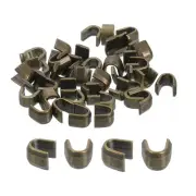 40Pcs Zipper Slider Retainers - #8 #10 U Shape Top Stoppers Replacing, Bronze