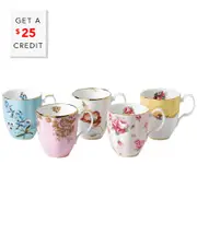 Royal Albert 100 Years 5pc Mug Set with $25 Credit