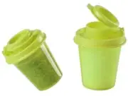 TUPPERWARE Salt and Pepper Shakers Spice Small Midgets Mini Chartreuse Green