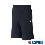 K-SWISS SOLID LOGO SHORTS棉質短褲-男-黑