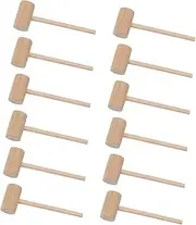 KOCKSHION 15Pcs Wooden Mini Hammer Practical Round Food Crab Mallets for Seafood Cake and Use Durable Solid Construction for Family Dinners and Parties