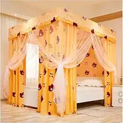 Mosquito Net Shading Bed Curtain Four Poster Bed Canopy with Stand Princess Curtains Canopy for Girls King Size Bed(Size:1.5×2m/4.9×6.6ft,Color:HASnd)