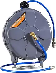 Garden Hose Reel, with 5 * 8mm/20m Hose, Bracket Can Slide Up and Down and 180 ° Rotate, for Garden, Car