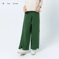 在飛比找momo購物網優惠-【a la sha】微開衩設計長褲