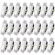 3 Way Light Switch Rocker in Wall On Off Rocker Paddle Interrupter UL Listed ×24
