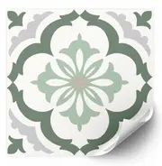 [Namly Design] Tiles Sticker - Vintage Tile Decals / Green / 24 pcs