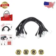 Durable 50 Count Bungee Straps - 21 Inch Tarp Tie Down Cords with Safety Hooks