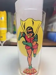 Vintage Robin The Boy Wonder Drinking Glass 1976 Pepsi Super Series DC Comics