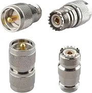Futheda 4PCS UHF to N Connector Kit Male to Female UHF to N RF Coax Adapter PL-259 SO239 Straight Plug Coaxial Connector for WiFi Antenna Extension Cable Broadcast CCTV Radios Video Wireless Device