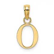14K Yellow Gold Polished Block Letter O Initial Pendant
