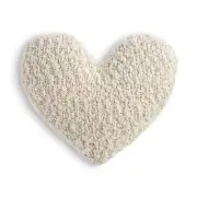 DEMDACO Cream Heart Shaped 10 x 11 inch Plush Polyester Decorative Throw Giving