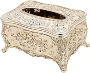 BAZEITFLOW Plated Acrylic Tissue Box Holder Napkin Storage Box for Living Room Decor