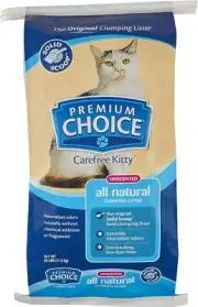 Premium Choice Carefree Kitty Unscented All-Natural Clumping Cat Litter - 25lb