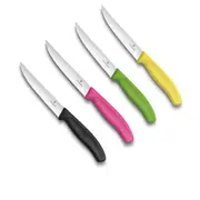 [Victorinox] Wide Blade Wavy Edge Steak and Pizza Knife 12cm - Yellow