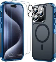 6-in-1 Magnetic for iPhone 15 Pro Case Dark Blue, Compatible with Magsafe