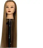 Straight Hair Hairdressing Synthetic Training Mannequins Head For Makeup Hair braiding Practice Salon Head Styling Tool(75cm with stand)