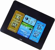 Digital Wireless Weather Station Clock Thermometer Humidity for Indoor Outdoor (Neutral - Black)