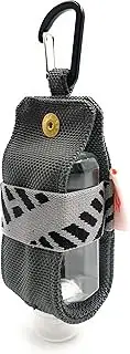 [SUCHI] Travel Size Hand Sanitizer Holder,Bottle Case and Carabiner Carrier bag-Portable Mini Waist Bag for Liquids Clip On Belt Loop,Backpack and Purse-Includes Empty 60ml/ 2 oz Reusable Bottle (Gray)