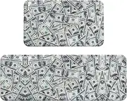 Funny Dollar Money Christmas 2 Piece Floor Mat Non Slip Restaurant Mat For Floor Mat Home Mat Anti Slip Entry Mat