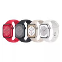 Apple Watch Series 8 (GPS版) 41mm鋁金屬錶殼搭配運動型錶帶 銀/白