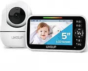 UKSUP Baby Monitor with Camera and Audio- Video Baby Monitor with 960ft Long Range, Remote Pan-Tilt-Zoom, Night Vision, Temperature Sensor, 2-Way Talk, 8 Lullabies, 30-Hour Battery & No WiFi