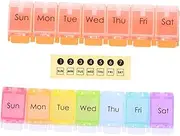 ORFOFE 2pcs Pill Storage Box Small Pill Container Travel Medicine Case Travel Case Portable Medicine Storage Holder For Outdoor Organizer Accessory Compartments Pp