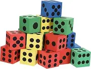 GARIOUANS 20pcs Colorful Eva Math Teaching Dice Fun Party Favors Educational for Home Parties School Events and Camping Nights Soft and Safe for Learning Random Color
