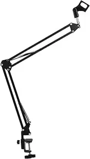Yardwe Rotatable Microphone Boom Arm Adjustable Foldable Desk Mic Stand with Desk Mount Clamp for Public Speaking Recording and Live Streaming Convenient Portability for Musicians and