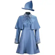 Wizard School Witch Fleur Isabelle Delacour Cosplay Costume Beauxbaton Magic Women School Uniform Hat Dress Suit Halloween High Quality L