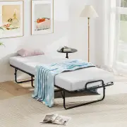 CostwayFolding Bed Frame with Memory Foam Mattress and Metal Frame