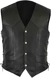 [PLANIFLEX] CSCDD Leather Camisole Knight Costume Men Medieval Leather Armor Sleeveless Vest Top Leather Waistcoat Plus Size