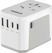 TESSAN Travel Adapter Worldwide with 2 USB & 3 Type-C Ports (15W) International Travel Adapter for USA UK England Australia gray 2 USB-A & 3 Type-C