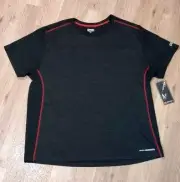 NWT AND1 Shirt Mens 3XL Black Red Performance Wicking Crew Neck Basketball Adult