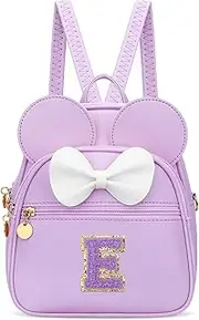 [KKXIU] Girls Initial Bowknot Cute Mini Backpack Small Women Daypacks, Personalized Trendy Stuff Gifts for Kids and Teen