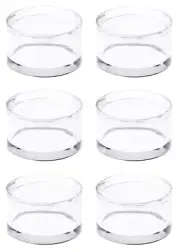 Set of 6 Lucite Regular Clear Ring Riser,Hen Eggs Ball Stand,Holder,Display