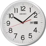 《 精準鐘錶 》日本 精工亮銀框白底黑字 簡約時尚星期日期顯示 SEIKO QXF104-S