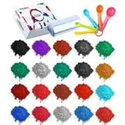Bath Bomb Soap Making Supplies - 24 Pack Mica Pigment Powder Dye, 100 Shrink Wra