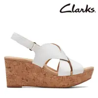 在飛比找PChome24h購物優惠-【Clarks】女款Rose Erin楔型跟軟木塞厚底涼鞋 